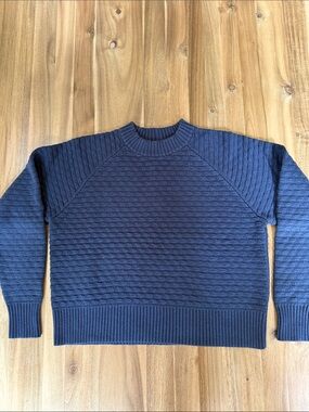 Lululemon Women’s Navy Textured Crewneck Sweater